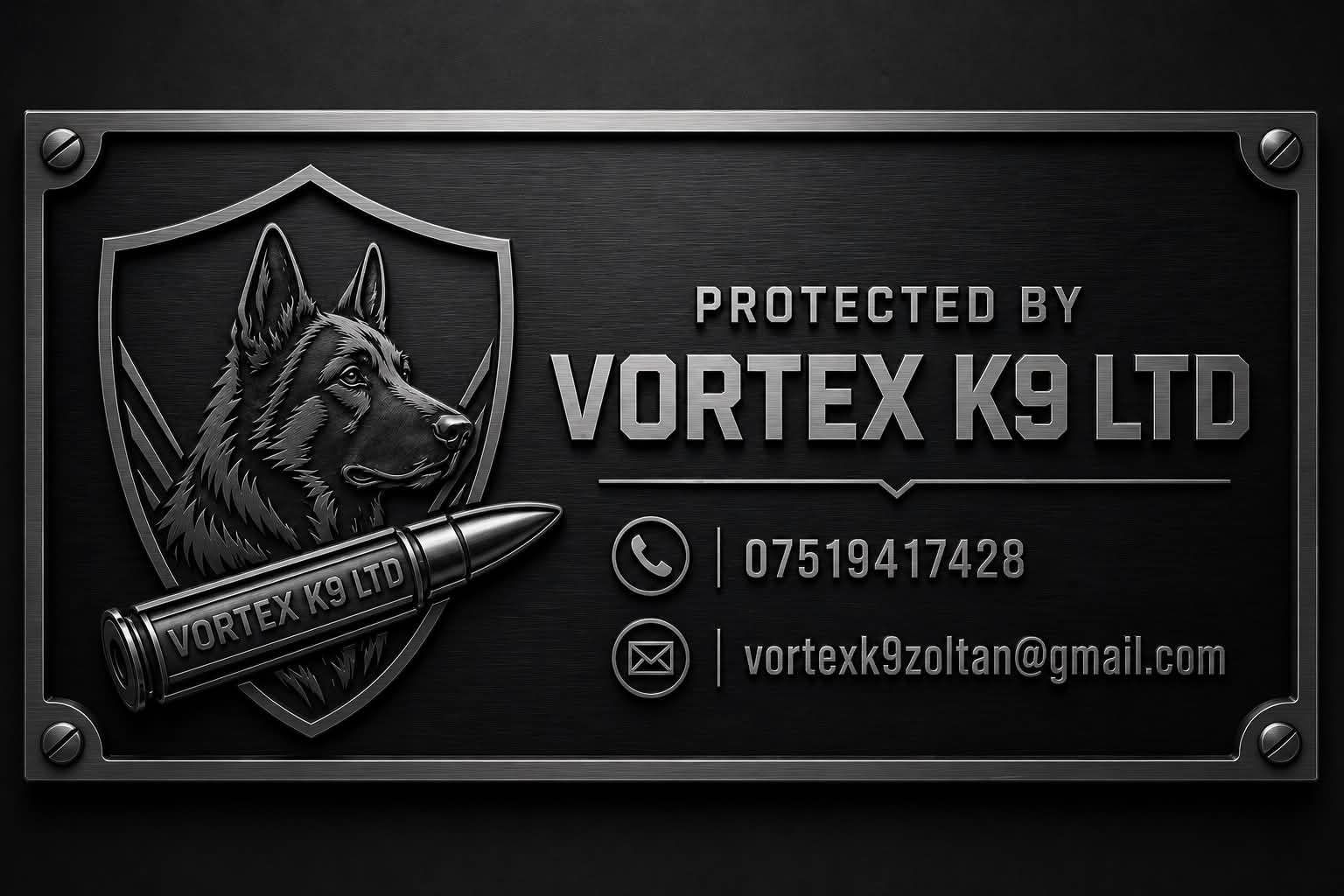 Vortex K9 brand plate